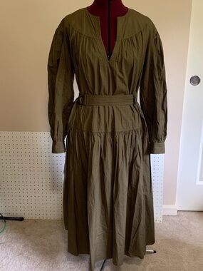 Ulla Johnson Joyce Long-Sleeve Midi Belted Dress